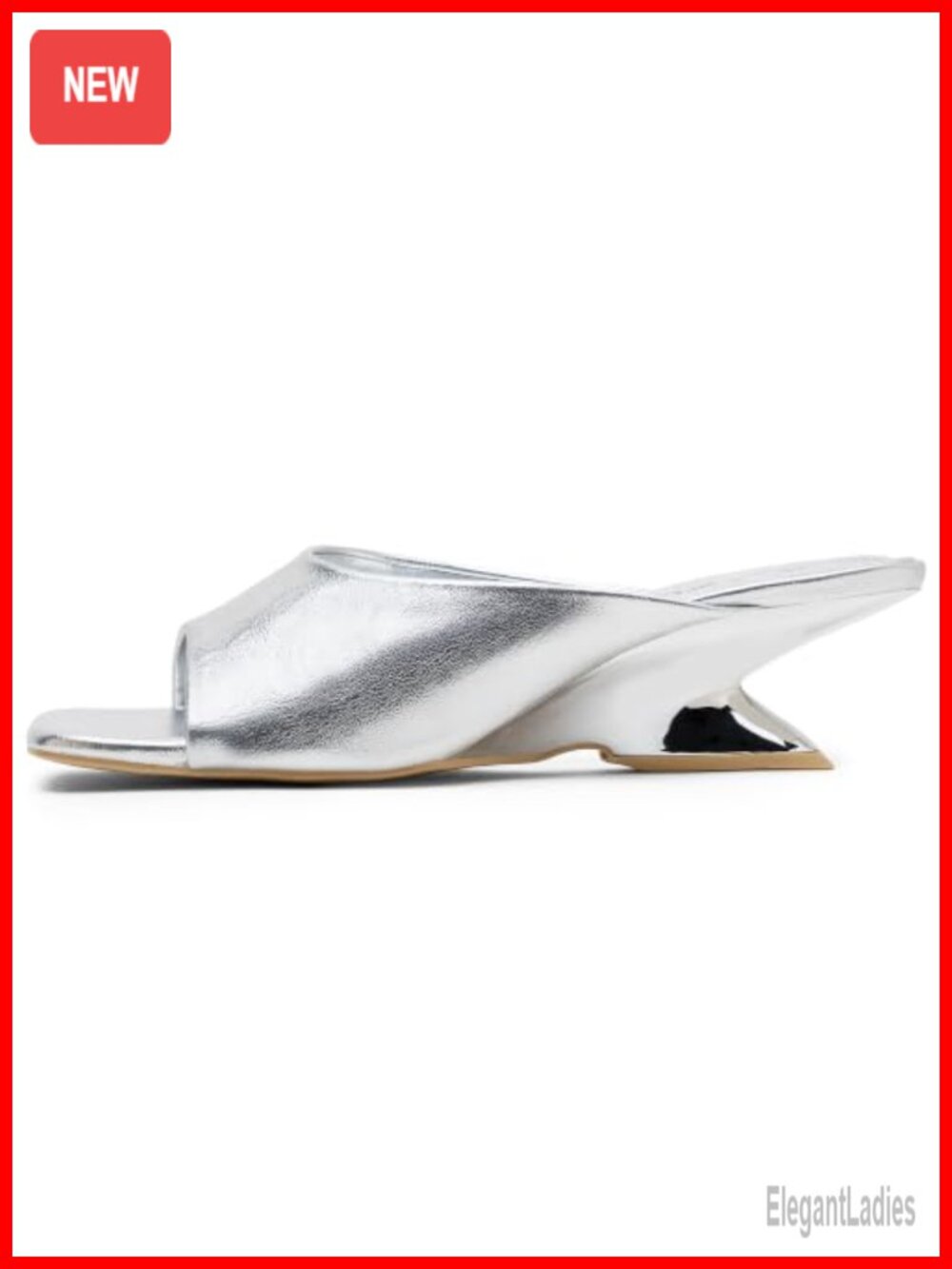 Women's Square Open Toe Sculptural Low Block Heel Sandals Faux Leather Slip On